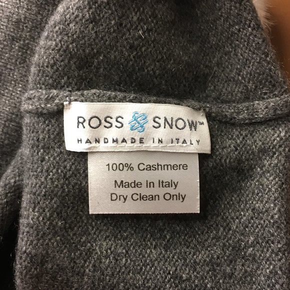 𝐑𝐎𝐒𝐒 ✳ 𝐒𝐍𝐎𝐖 100% Cashmere Palla de Neve Grey Pom-Pom Beanie Cap - NEW!!! - Picture 11 of 11